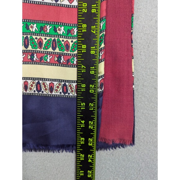 Bloomingdale Unisex Scarf 100% Pure Silk Multicolor Floral Made in Italy Winter - Picture 6 of 8